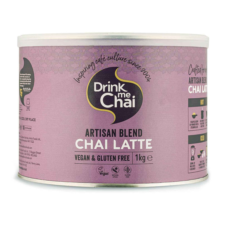 Drink Me Chai Artisan Blend Chai Latte 1kg makes creamy, spiced hot and iced chai lattes at home. Just add milk or espresso for an easy dirty chai.