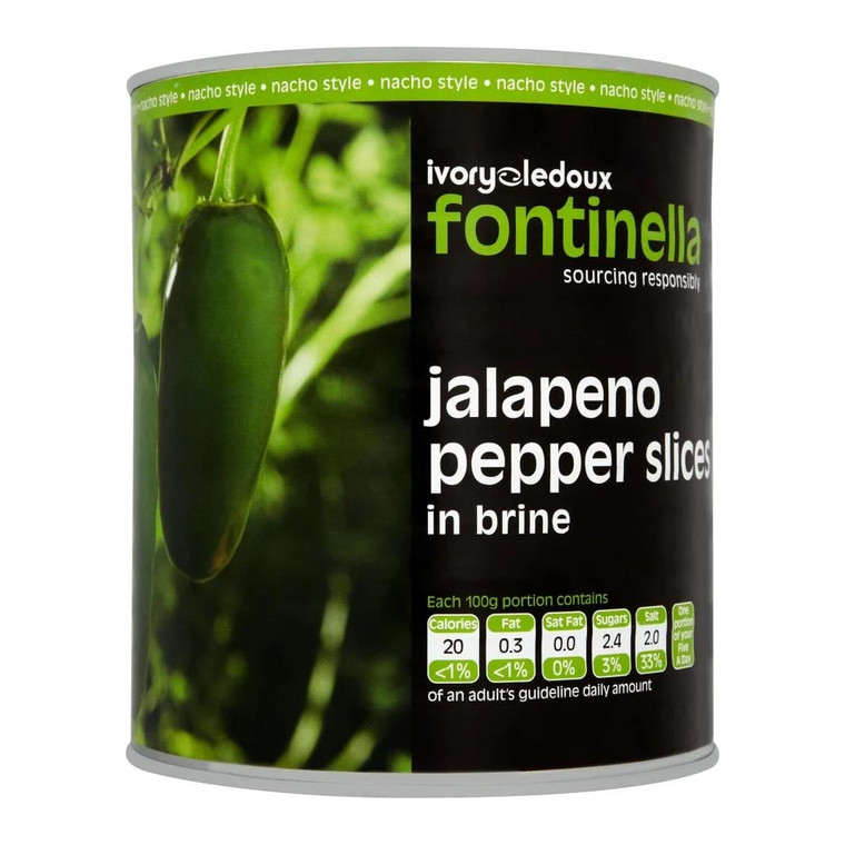 Buy Fontinella Sliced Green Jalapenos 3kg at i4C. Ready-sliced green chillies with a tangy, spicy kick. Perfect for nachos, burgers, pizzas and catering.