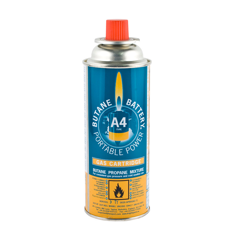 Bright Spark Butane Gas Canister 220g for blow torches and cooking tools. Clean-burning, EN417 compatible, easy to use and ideal for kitchen use.