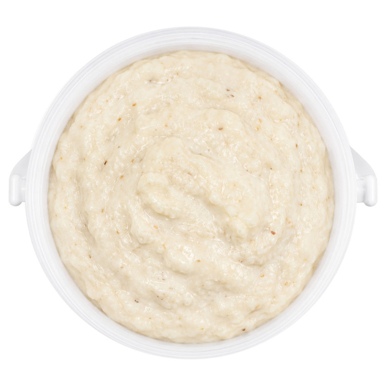 Tub of Stokes Creamed Horseradish Sauce 2kg with pink lid and product label, suitable for catering and foodservice use.