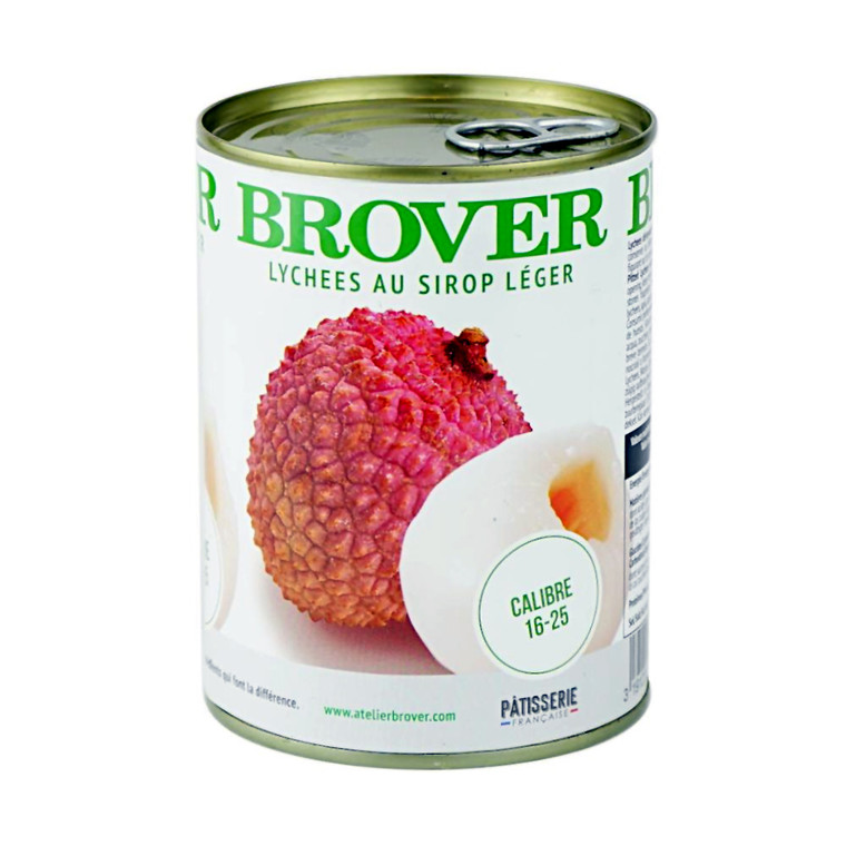 Brover Lychees in Syrup 565g. Juicy tropical fruit in syrup, ideal for desserts, cocktails and savoury recipes. Ready to use and full of flavour.