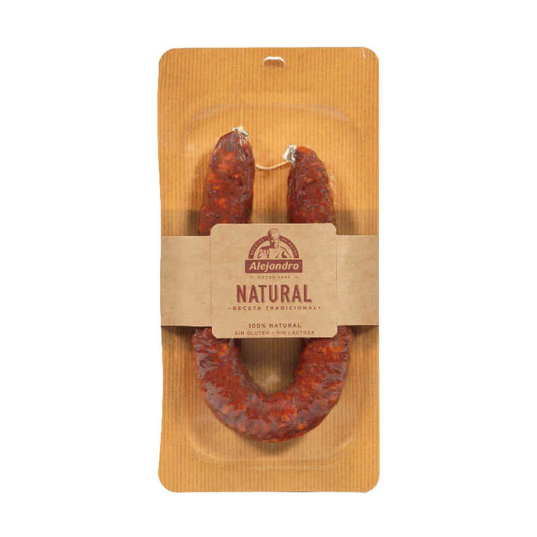 Alejandro Mild Chorizo Hoop 200g semi cured Spanish chorizo with mild smoked paprika ideal for cooking slicing and everyday meals