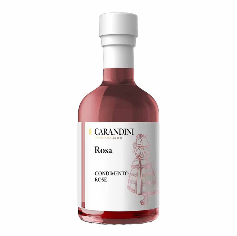 Carandini Rosé Wine Vinegar 250ml is a delicate Italian rosé wine vinegar with a fruity, balanced flavour, ideal for salads, fish, marinades and fruit dishes.