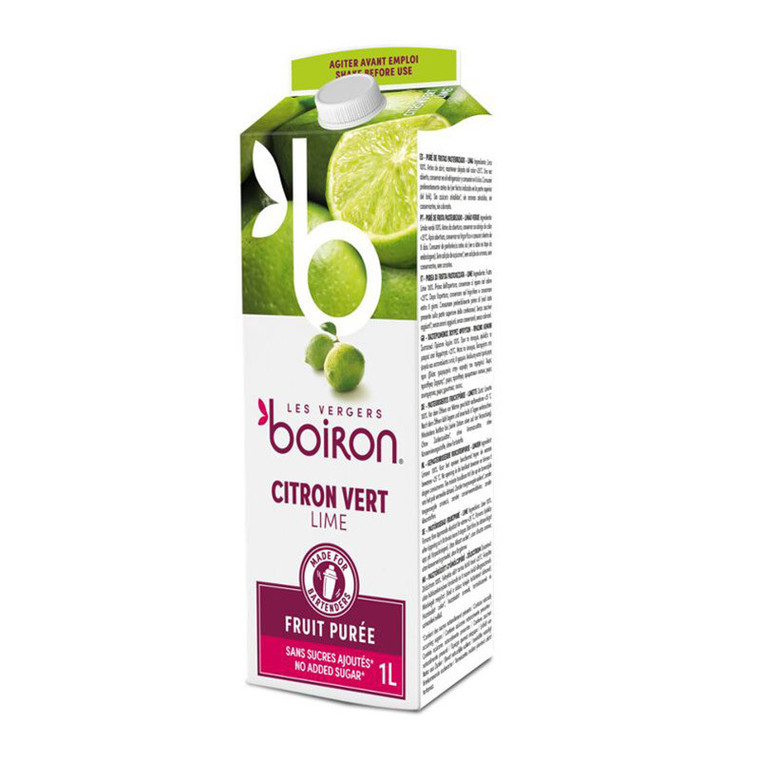 Boiron Ambient Lime Puree 1kg with fresh citrus flavour. Ideal for desserts, marinades and cocktails with consistent results every time.