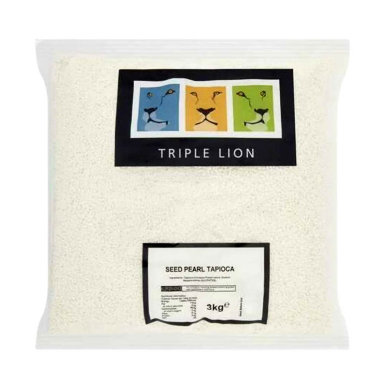 Triple Lion Tapioca 3kg cassava starch for cooking and baking. Ideal thickener for sauces soups desserts and batters with smooth glossy results.