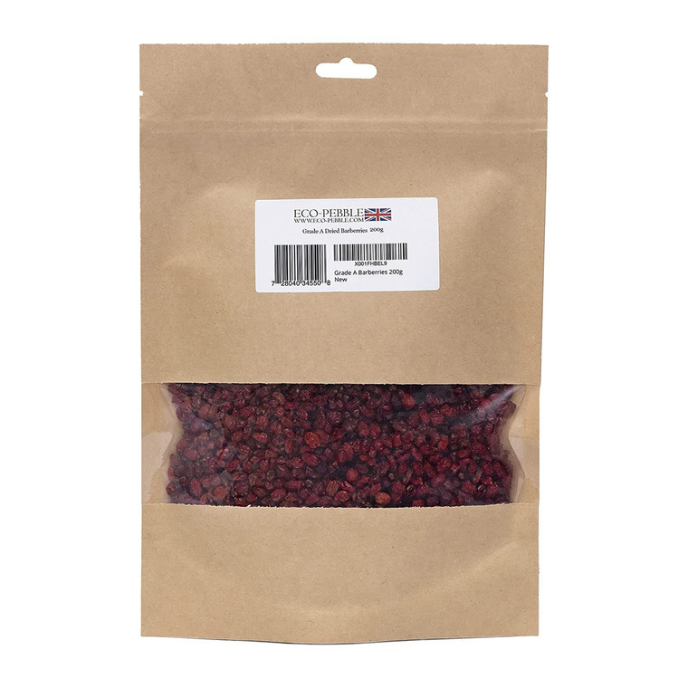 Shop Eco-Pebble Dried Barberries 200g. Tart, vibrant berries ideal for Persian rice dishes, salads, stews and Middle Eastern cooking.