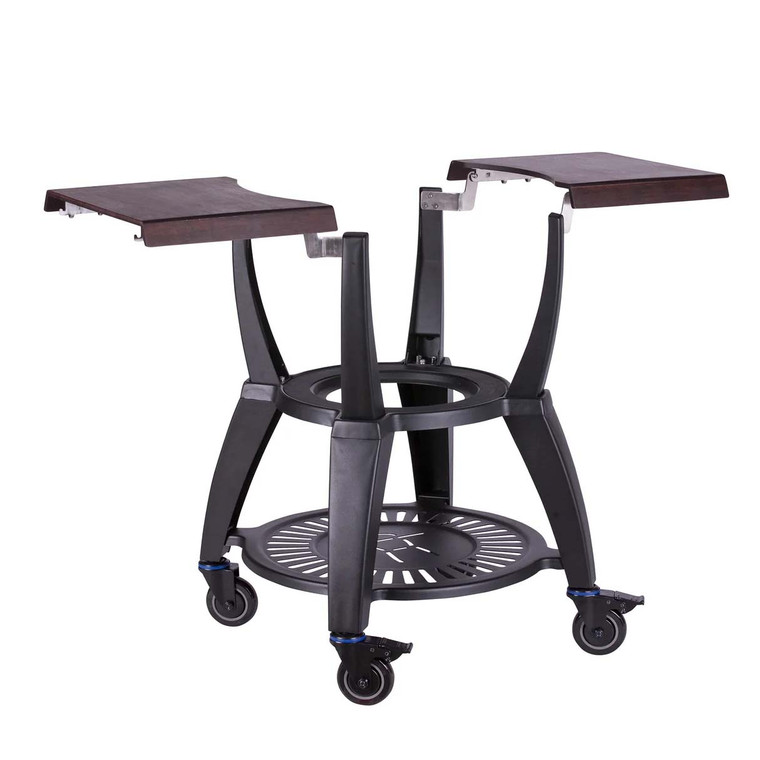 Shop the Monolith Avantgarde 55 Classic Kamado Grill Frame Set with bamboo side shelves, storage space, and heavy-duty castors.