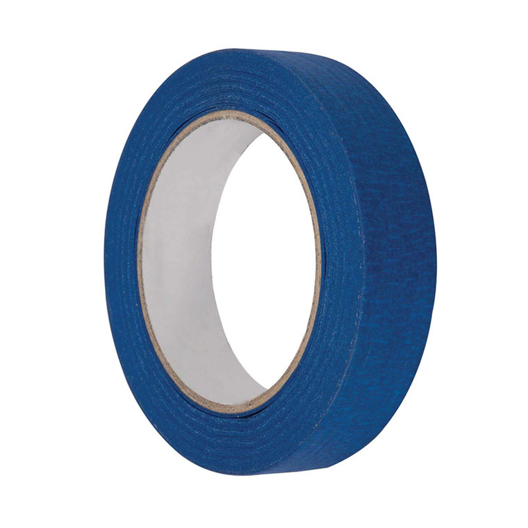 Blue Masking Tape 24mm x 50m for decorating, labelling, surface protection, and general household or catering use. Easy tear and clean removal.
