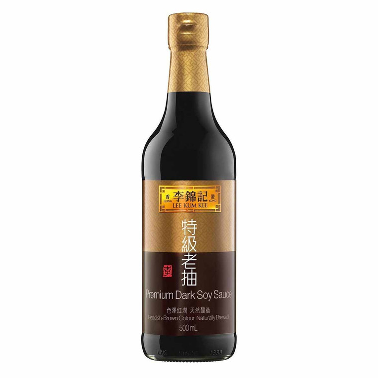 Lee Kum Kee Premium Dark Soy Sauce 500ml. Rich, authentic Chinese soy sauce ideal for stir-fries, marinades, braised dishes and noodles.