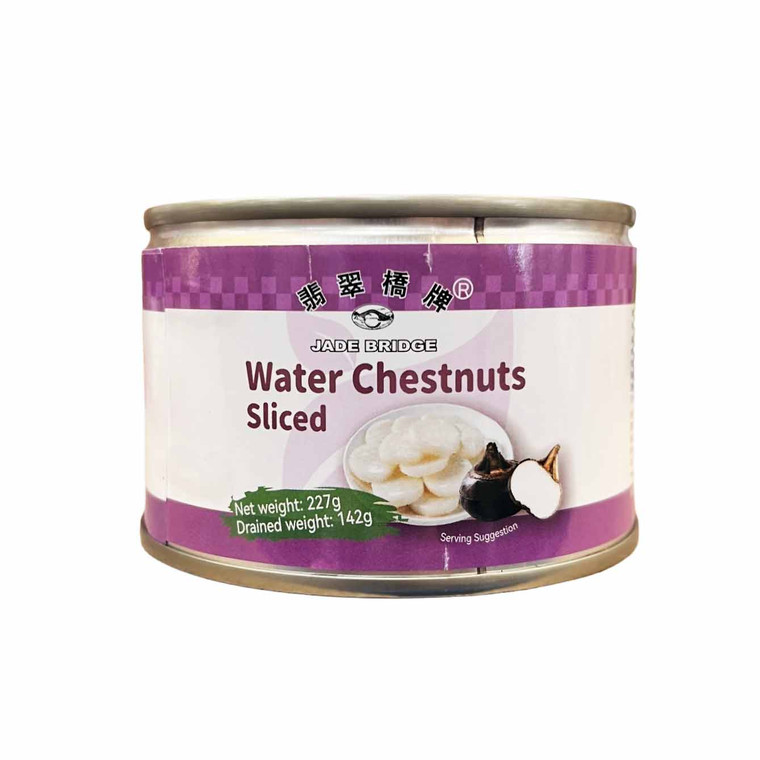 Buy Jade Bridge Water Chestnuts 227g at Infusions4chefs. Ready-to-use water chestnuts for stir-fries, fried rice, dumplings, curries and Asian-inspired recipes.