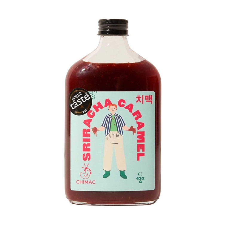 Chimac Sriracha Caramel 390g combines sticky caramel, Sriracha, garlic, soy and lime. Drizzle or glaze fried chicken, pork, tofu, rice bowls and vegetables.