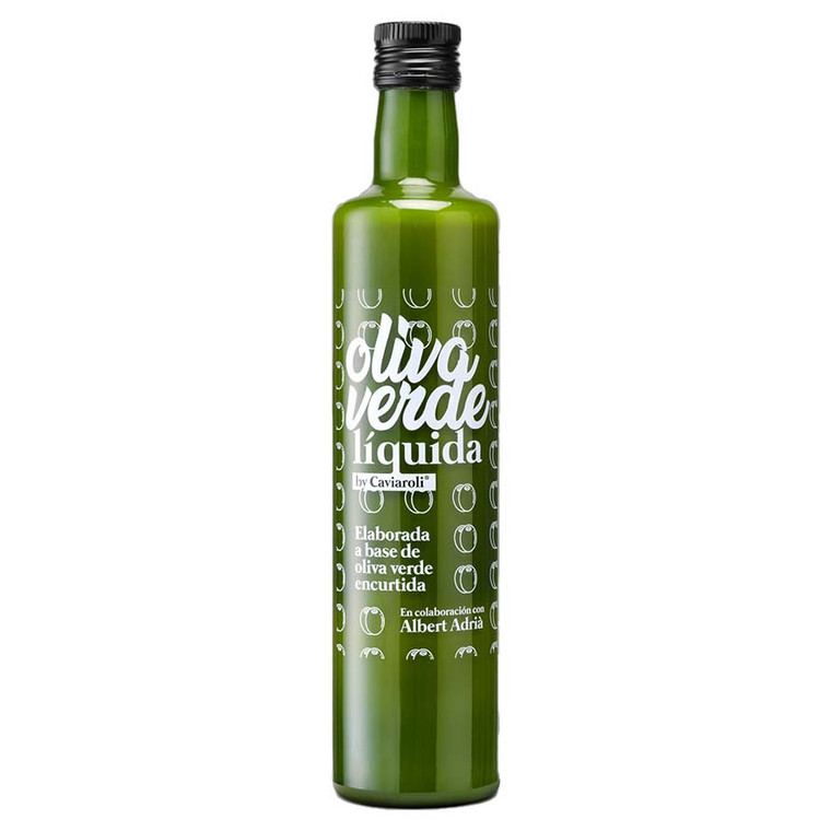 Caviaroli Liquid Green Olive Sauce 500ml is a smooth Spanish olive dressing made from pickled green olives, perfect for pasta, salads, seafood and sharing plates.