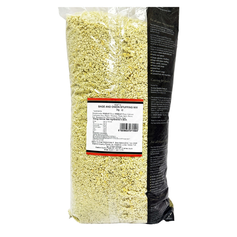 Buy Sage and Onion Stuffing Mix 3kg at i4C. A convenient bulk stuffing mix for roast dinners, stuffing balls, poultry and catering.