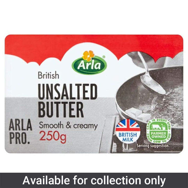 Buy Arla Unsalted Butter 40 x 250g at i4C. A 10kg catering case of convenient 250g blocks for baking, sauces and busy professional kitchens.