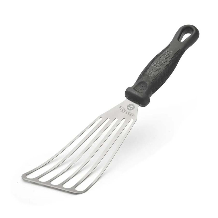 De Buyer FK Officium 31cm Flexible Turner features a slim stainless steel blade and secure grip for precise flipping, lifting and spreading.