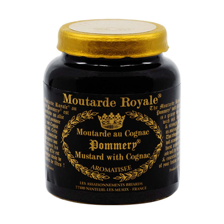 Buy Pommery Royale Wholegrain Mustard with Cognac 100g at i4C. Luxury French mustard with 6% Cognac, perfect for game, roast meats and festive sauces.