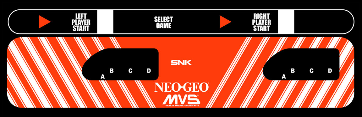 NEO GEO MVS 6 slot Control Panel Overlay Big Red - Arcadeoverlays