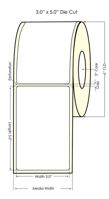 Inkjet 4" x 220ft Chemical Label Roll (556001)