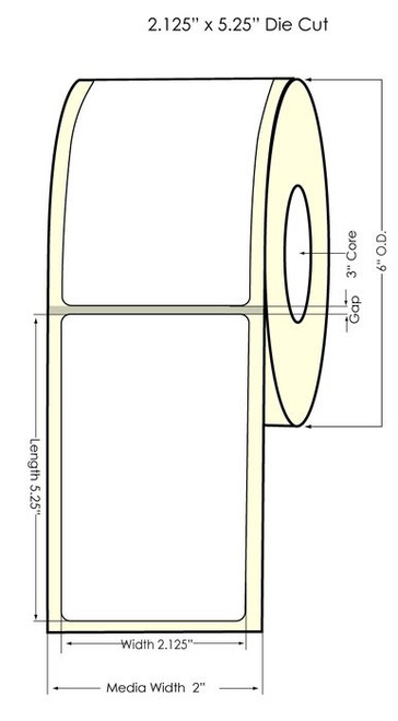 Inkjet 2.125" x 5.25" 3M Glossy Chemical Label 330/Roll (556054)