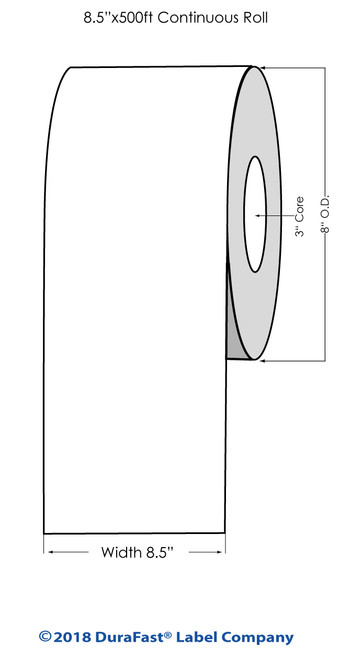 Laser 700 Glossy Clear Polyester #1 8.5" x 500Ft Roll (686001)