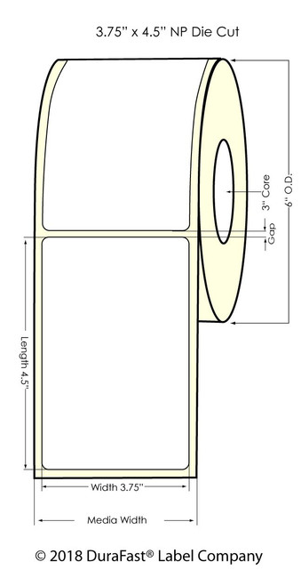 Inkjet 3.75" x 4.5" NP Silver Polyester Label 425/Roll (937014)