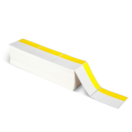 Thermal Transfer 3" x 4" Yellow/White Matte Paper Labels Fanfolded 4000/Carton