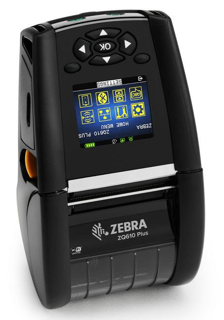 Zebra ZQ610 Plus 2" Wide 203 dpi, 4.5 ips Direct Thermal Label Printer BT4/WiFi/Linered Platen/0.75" Core | ZQ61-AUWA004-00