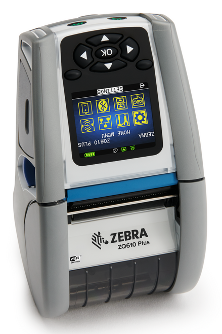 Zebra ZQ610 Plus-HC 2" Wide 203 dpi, 4.5 ips Direct Thermal Label Printer BT4/WiFi/Linered Platen/0.75" Core | ZQ61-HUWA004-00