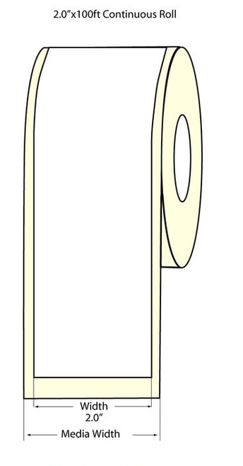 Epson TM-C3400 2" x 100 Feet High Gloss Label Roll