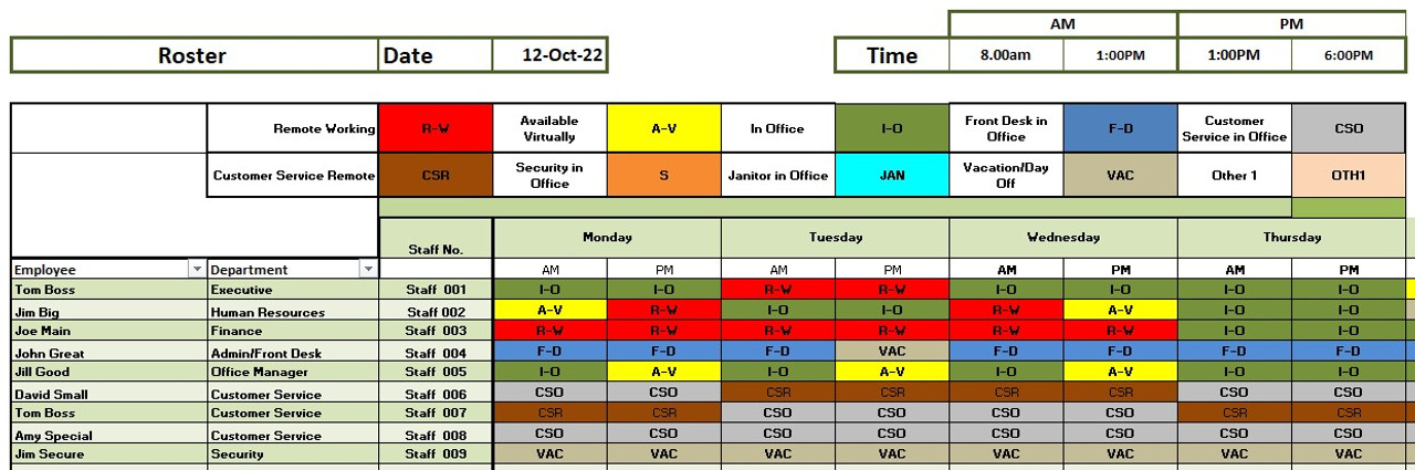 working with excel templates