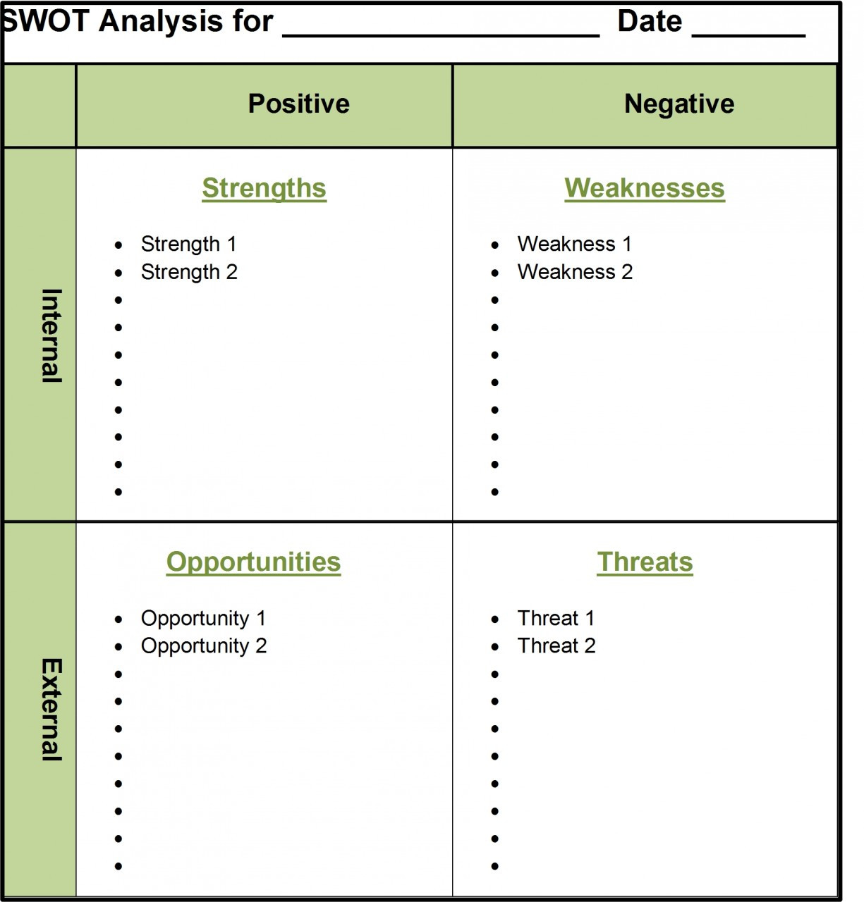 Downloadable Swot Template Word