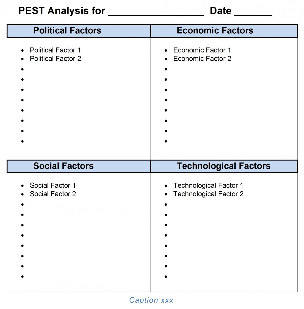 Combining PESTLE framework with SWOT analysis.