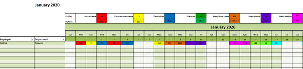 Annual Staff Leave Planner Excel Template for scheduling & management