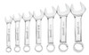 3/8"-3/4" Williams Polished Chrome Stubby Combination Wrench Set 7 Pcs in Pouch 12 PT - JHW11030 Pro Torque Tools