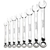 5/16"-3/4" Williams Polished Chrome Reversible Ratcheting Combination Wrench Set 8 Pcs in Plastic Tray - JHWWS-1168RC Pro Torque Tools