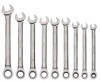 Williams 1/4-3/4 Williams Polished Chrome Combination Ratcheting Wrench Set 9 Pcs in Pouch - JHWWS-1120NRC