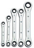 1/4x5/16"-3/4x7/8" Williams Polished Chrome Ratcheting Box Wrench Set 5 Pcs in Pouch 6 & 12 PT - JHWWS-12 Pro Torque Tools