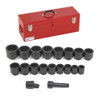 1 1/2 - 3 1/2" Williams 1" Dr Shallow Impact Socket Set 6Pt 19 Pcs & Tool Box - WS-7-19TB Pro Torque Tools