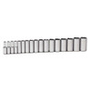 10 - 32MM Williams 1/2" Dr Deep Socket Set on Rail 12 Pt 17 Pcs - JHWMSSD-17RC
