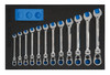 8 - 19 MM Williams Ratcheting Combination Wrench Set in 1/3 Foam Drawer Inset 12 Pcs - JHWFMWS-12RCF