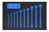 7 - 16 MM Williams 1/3 Foam Drawer Inset Only for SUPERCOMBO Combination Wrench Set 12 Pt 10 Pcs - JHWFMWS-18A113FM