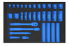 Williams 1/3 Foam Drawer Inset for 3/8" Dr Shallow & Deep Socket and Drive Tool Set 12 Pt 28 Pcs - JHWFWSB-28F13FM Pro Torque Tools