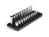 5/32 - 9/16" Tekton 1/4" Dr Shallow and Deep Socket Set with Rails and Tray 6 Pt 22 Pcs - SHD90210 New Pro Torque Tools