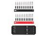 5/64 - 5/16", 2 - 8 MM Tekton 1/4" Dr Hex Bit Socket Set with Rails and Tray 21 Pcs - SHB90203 New Pro Torque Tools