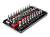 5/64 - 5/16", 2 - 8 mm, T6 - T30 Tekton 1/4" Dr Hex and Torx Bit Socket Set with Rails and Tray 31 Pcs - SHB90204 New Pro Torque Tools