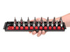 1/8 - 3/8", 3 - 10 MM Tekton 3/8" Dr Hex Bit Socket Set with Rails and Tray 19 Pcs - SHB91202 New Pro Torque Tools