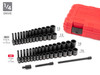 5/32 - 1-1/2", 4 - 39 MM Tekton 1/4, 3/8, 1/2" Dr Shallow and Deep Impact Socket and Accessory Set with Cases 12 Pt 211 Pcs - SID99404 New Pro Torque Tools