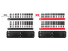5/32 - 11/16", 4 - 17 MM Tekton 1/4" Dr Shallow and Deep Impact Socket Set with Rails and Trays 6 Pt 58 Pcs - SID90202 New Pro Torque Tools