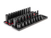 5/16 - 3/4", 8 - 19 MM Tekton 3/8" Dr Shallow and Deep Impact Socket Set with Rails and Trays 6 Pt 42 Pcs - SID91216 New Pro Torque Tools