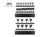 5/16 - 2" Tekton 1/2" Dr Shallow Impact Socket Set with Rails and Tray 6 Pt 29 Pcs - SID92108 New Pro Torque Tools
